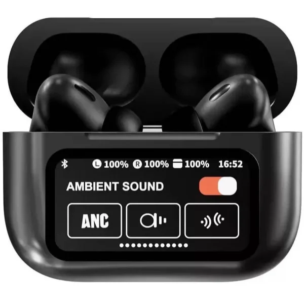 Airpods A9 Pro Earbuds 2024 TWS In-Ear Earbuds ANC/ENC Wireless Earphones LED Touch Screen Noise Cancelling LED Alarm Clock